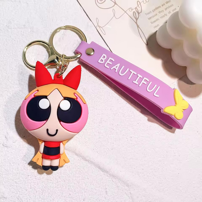3D Powerpuff Girls Keychain, Blossom Design - Tinyminymo