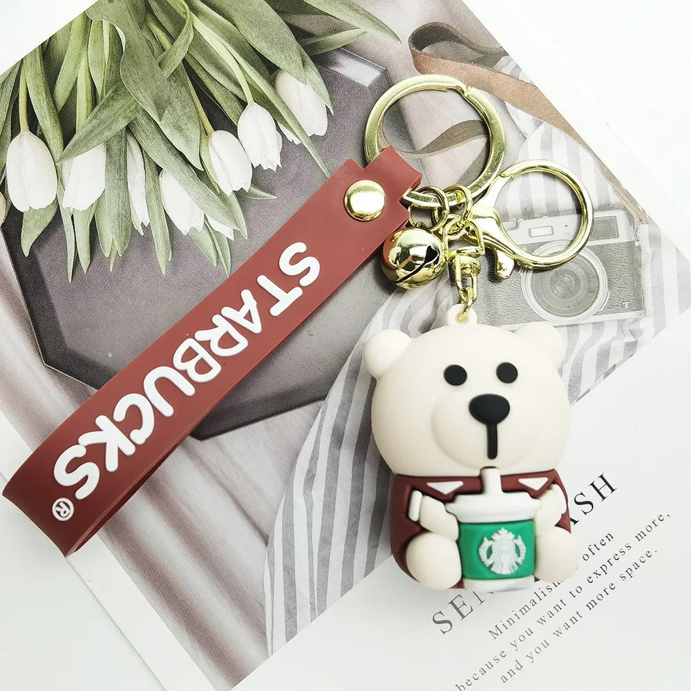 3D Starbucks Coffee Bear Keychain - Tinyminymo