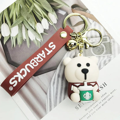 3D Starbucks Coffee Bear Keychain - Tinyminymo