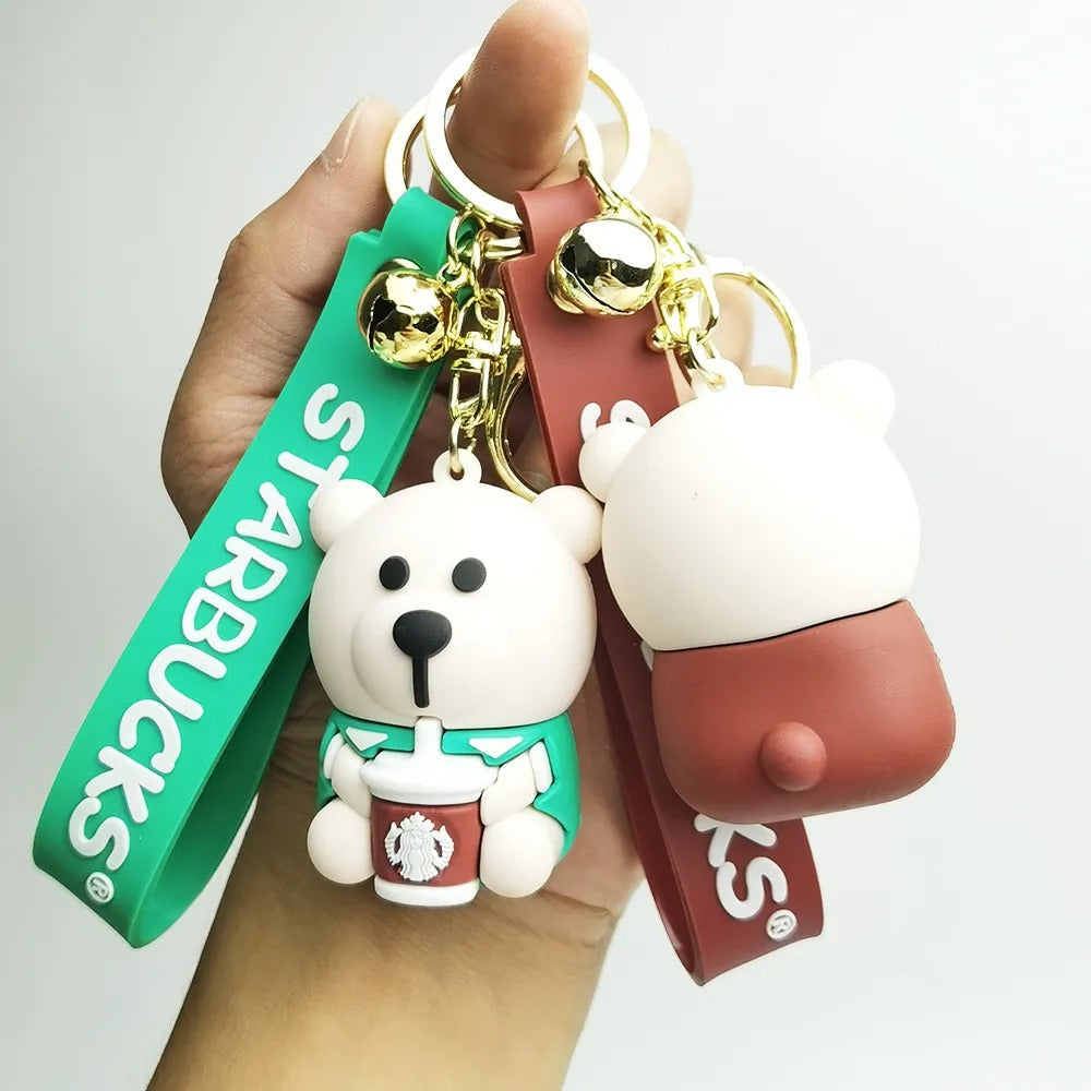 3D Starbucks Coffee Bear Keychain - Tinyminymo