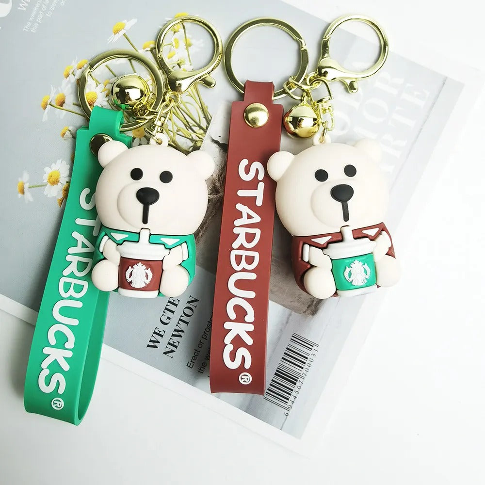 3D Starbucks Coffee Bear Keychain - Tinyminymo