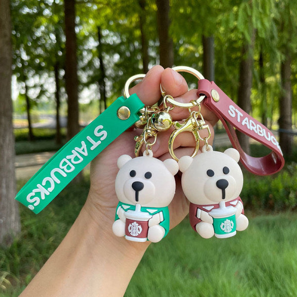 3D Starbucks Coffee Bear Keychain
