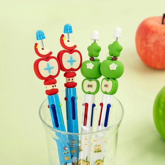 Four Colorful Pens with Apple Design - Tinyminymo