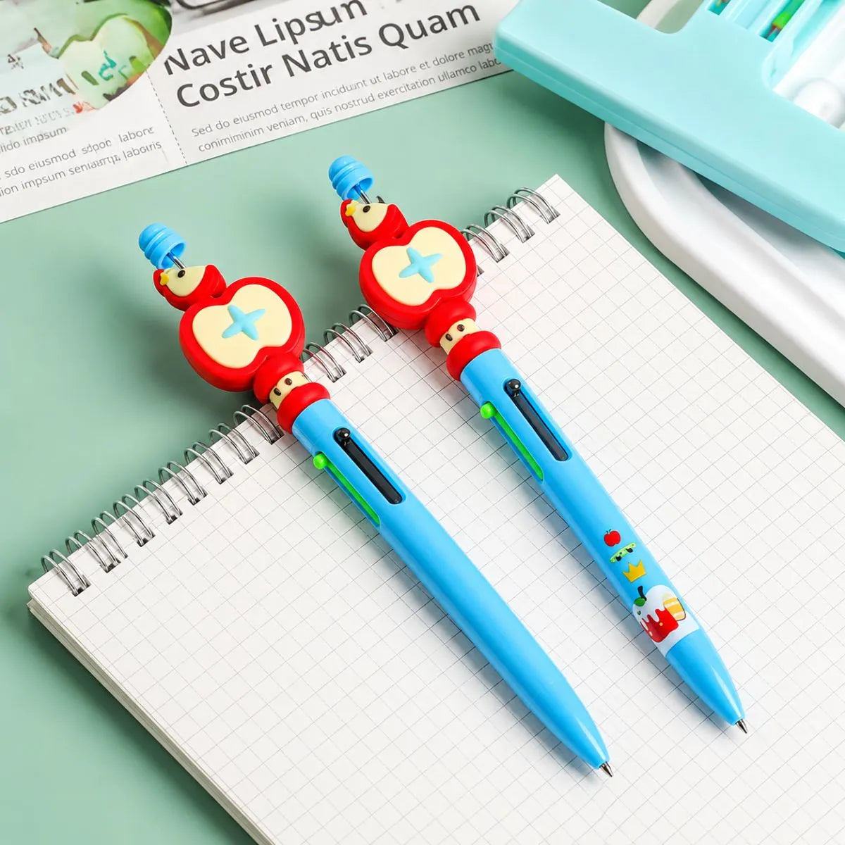 Two Red Apple themed Pens - Tinyminymo