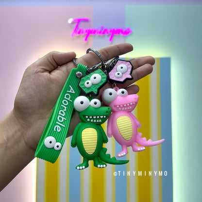 Adorable Cheetah and Crocodile 3D keychain - Tinyminymo