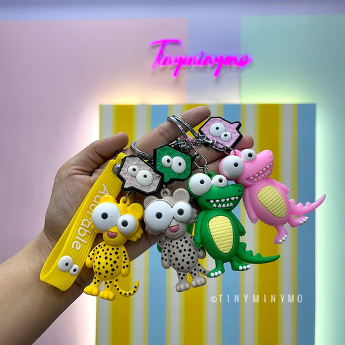 Adorable Cheetah and Crocodile 3D keychain - Tinyminymo