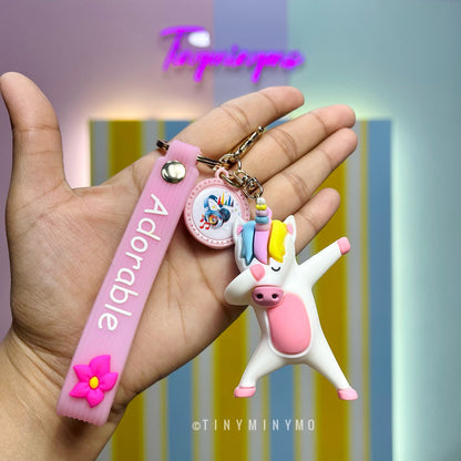 Adorable Dog and Unicorn Dab 3D Keychain - Tinyminymo