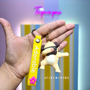 Adorable Dog and Unicorn Dab 3D Keychain - Tinyminymo