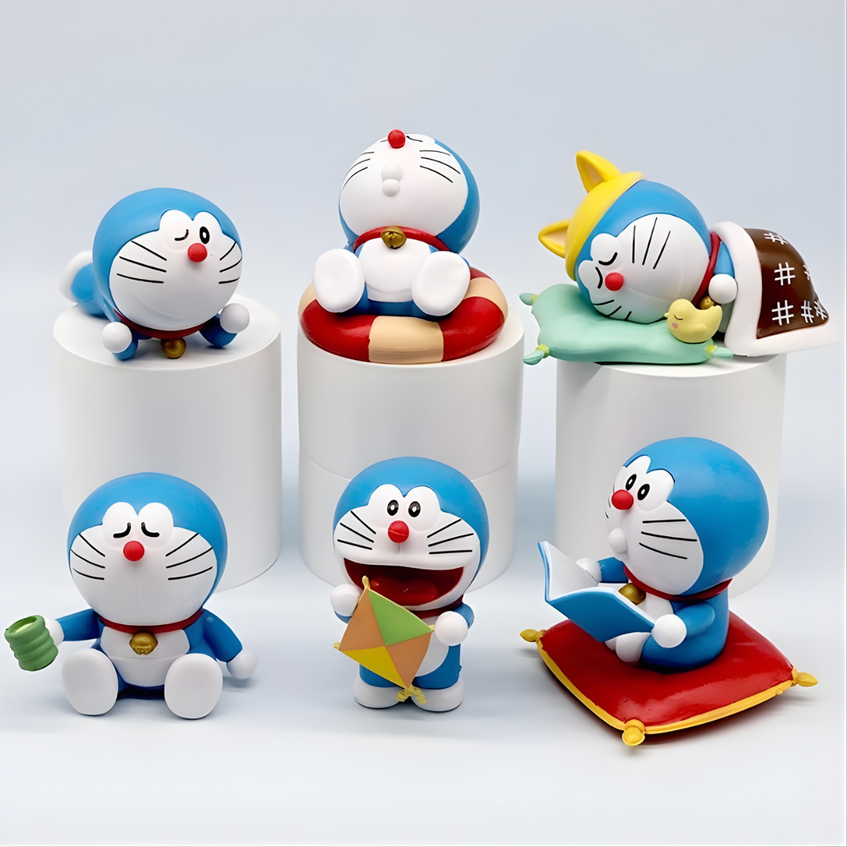 Six Doraemon Action Figures - Tinyminymo