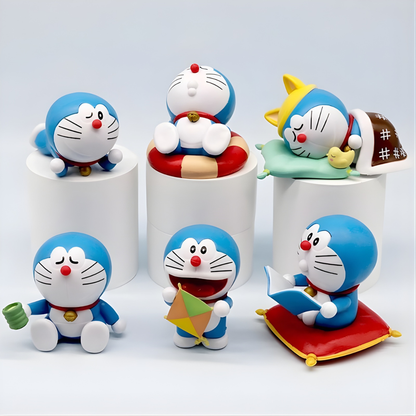 Six Doraemon Action Figures - Tinyminymo
