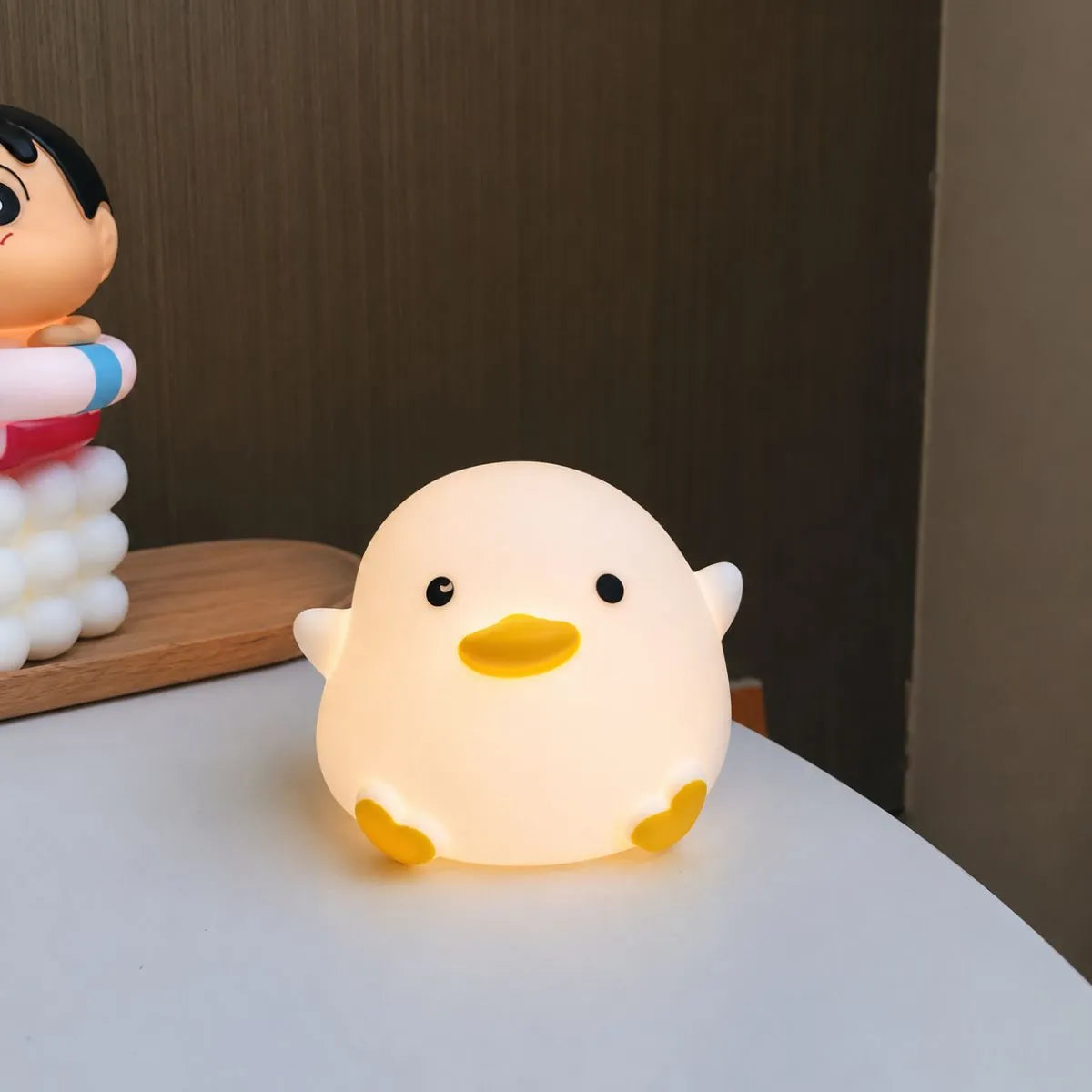 Cute Duck-Shaped Night Light with Lights On - Tinyminymo