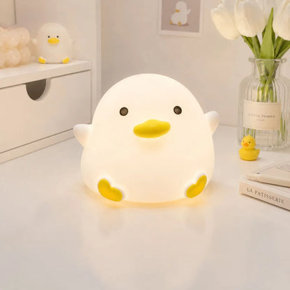 Cute Duck-Shaped Night Light with Lights On - Tinyminymo