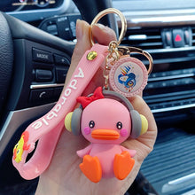 Load image into Gallery viewer, Adorable Duck with Headphone 3D Keychain - Tinyminymo
