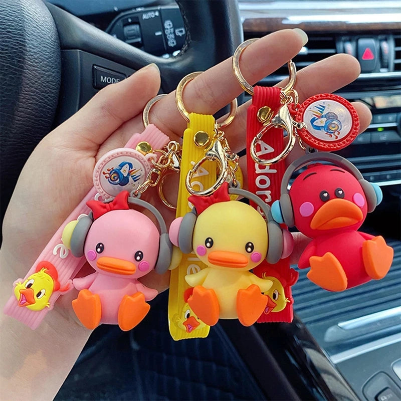 Adorable Duck with Headphone 3D Keychain - Tinyminymo