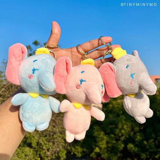 Adorable Elephant Plush Keychain - Tinyminymo