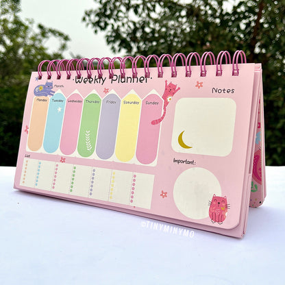 Adorable Kitty Weekly Planner - Tinyminymo