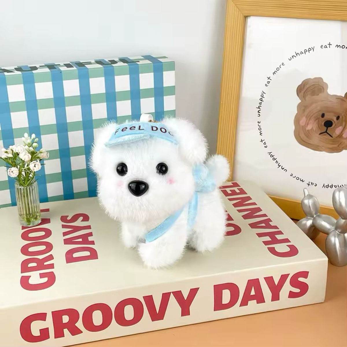 Blue Color Puppy Plush Keychain - Tinyminymo