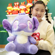 Child Holding a Purple Adorable Stitch Soft Toy in Plush Material - Tinyminymo