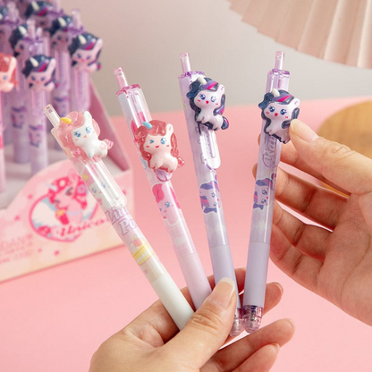 Adorable Unicorn Pen Held by a Hand with a Pink Background - Tinyminymo