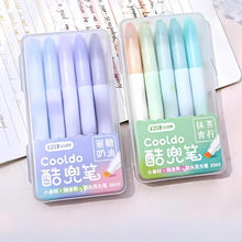 Load image into Gallery viewer, Two Packages of Colorful Aesthetic Highlighters Set with Gradient Designs on a Light Background - Tinyminymo
