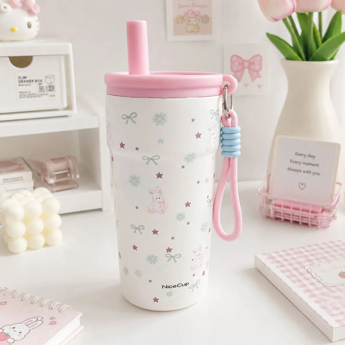 Pink Aesthetic Vacuum Coffee Mug - Tinyminymo