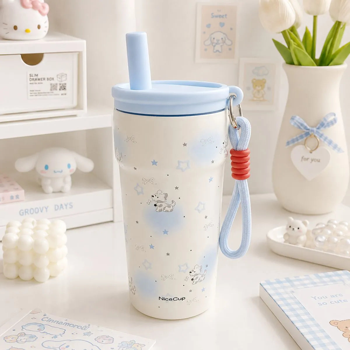 Blue Aesthetic Vacuum Coffee Mug - Tinyminymo