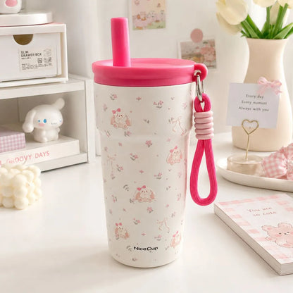 Hot Pink Aesthetic Vacuum Coffee Mug - Tinyminymo