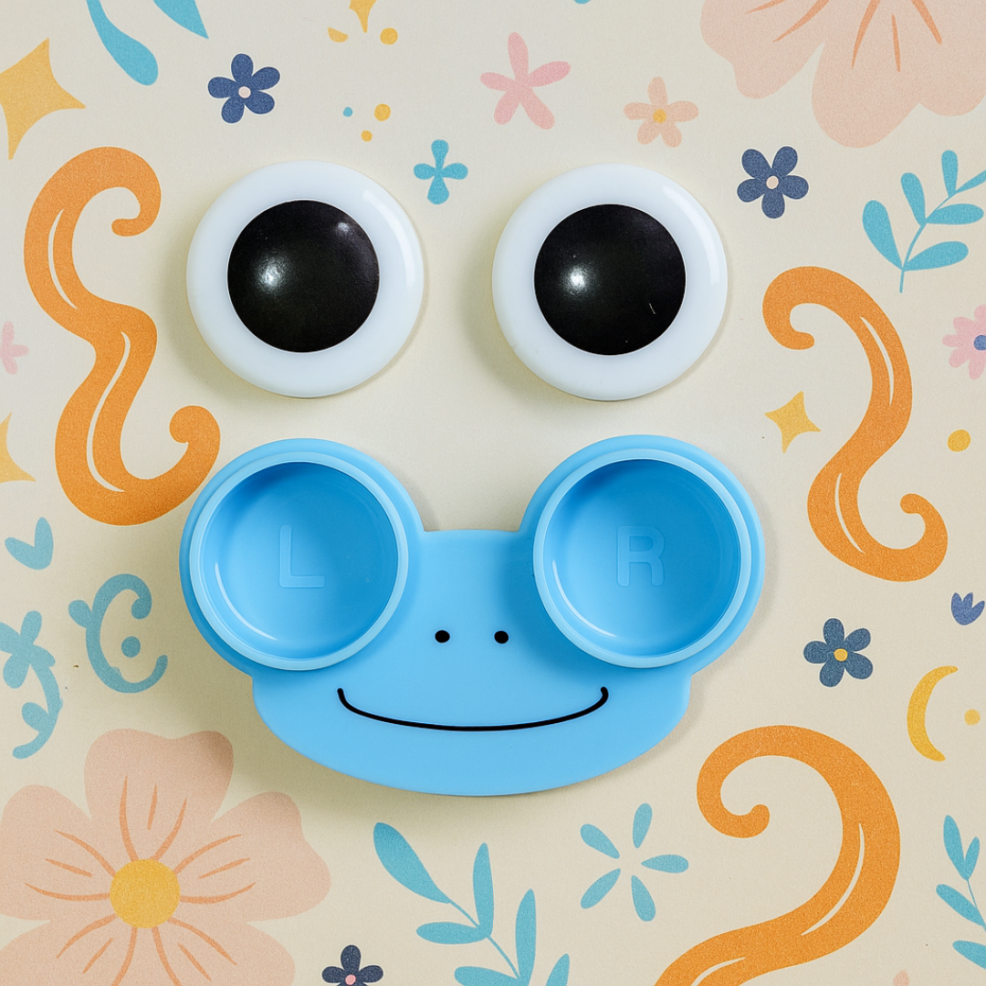 Animal Contact Lens Kit with Googly Eyes Open in Frog Variant - Tinyminymo