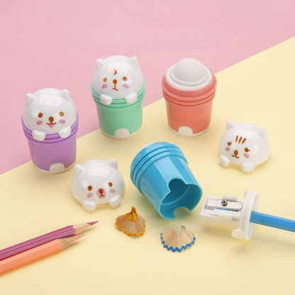Animal in Bucket Eraser cum Sharpener - Tinyminymo