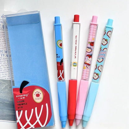 Four Gel Pens in a Set with Apple Design - Tinyminymo