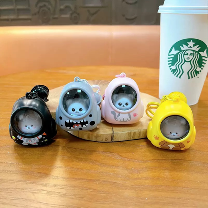 Four Colorful Astro Animal Lightup Keychains - Tinyminymo