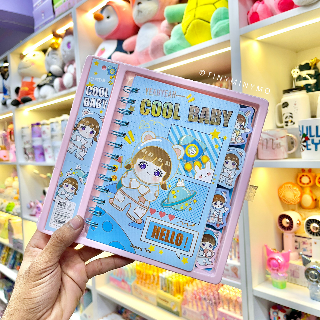 Spiral Notebook in Astronaut Design - Tinyminymo