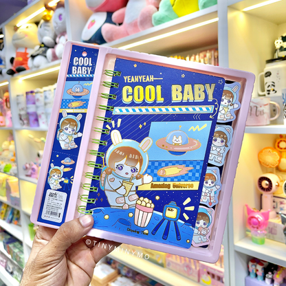 Dark Blue Color in Baby Astronaut Spiral Diary - Tinyminymo