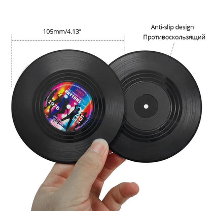 Retro Vinyl Coasters - Set of 4