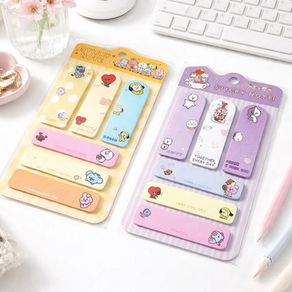 Two Packages of Colorful Sticky Notes with BT21 Design - Tinyminymo