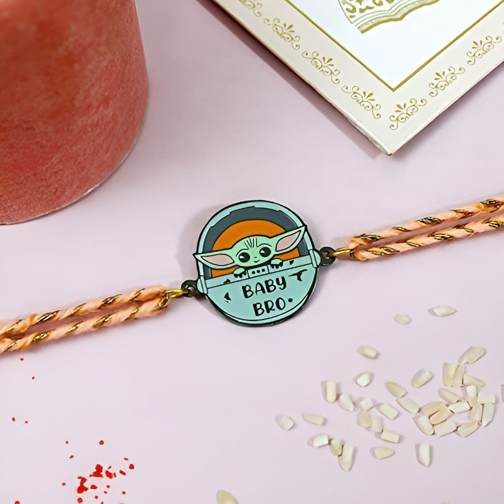 Baby Bro (Yoda) Metal Rakhi - Tinyminymo