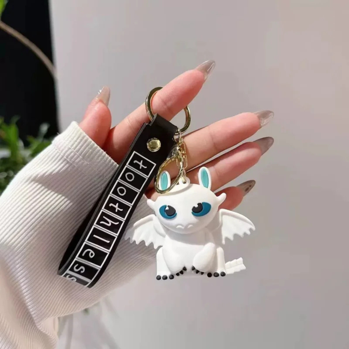 Baby Light Fury Dragon Keychain - Tinyminymo