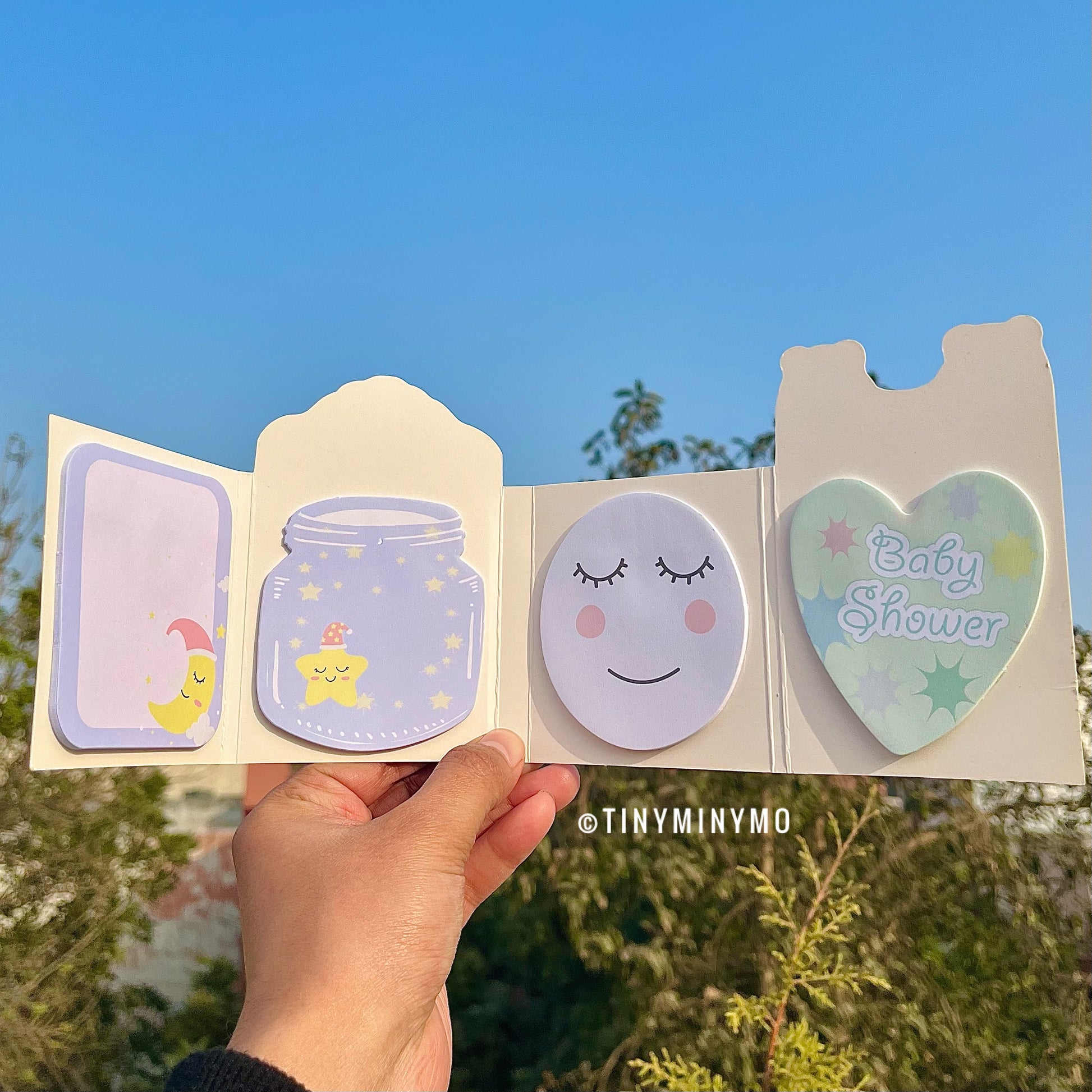 Baby Shower Bunny Foldable Sticky Notes - Tinyminymo