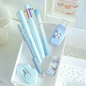 Set of Blue Stationery Items Including Pens and a Eraser - Tinyminymo