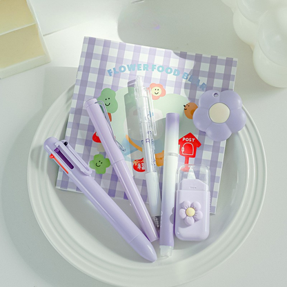 Five Different Stationery Items in Purple Color - Tinyminymo