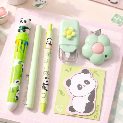 6 Stationery Items with Panda Design in a Set - Tinyminymo
