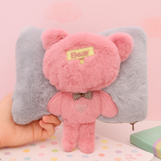 Blue Bear Electric Furr Hot Water Bag with Pink Background - Tinyminymo
