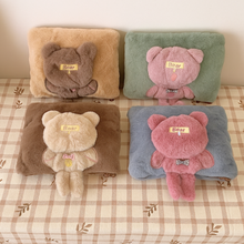 Load image into Gallery viewer, All Colors of Bear Electric Furr Hot Water Bag on a Checkered Surface - Tinyminymo

