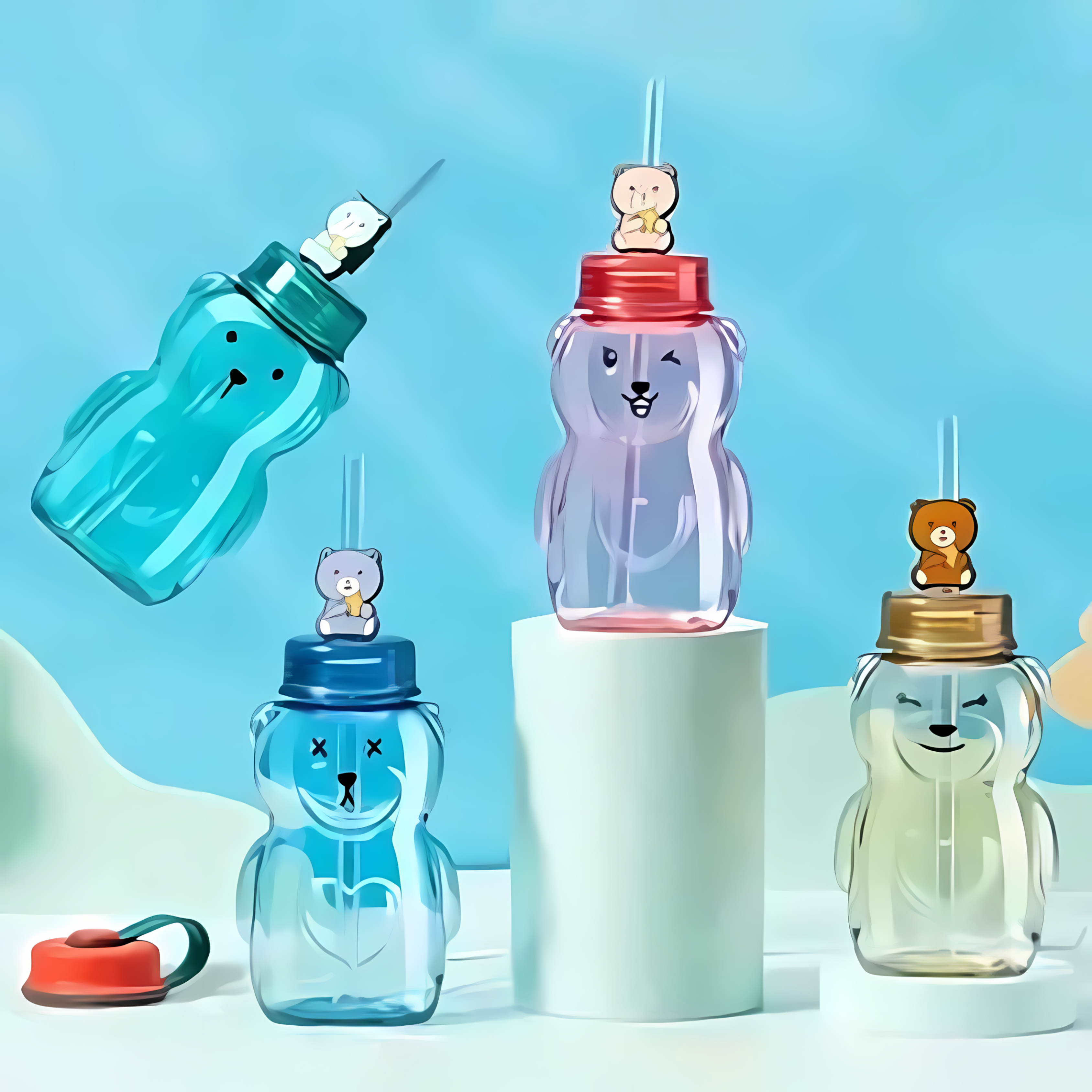 Bear Shaped Bottle cum Sipper - Tinyminymo