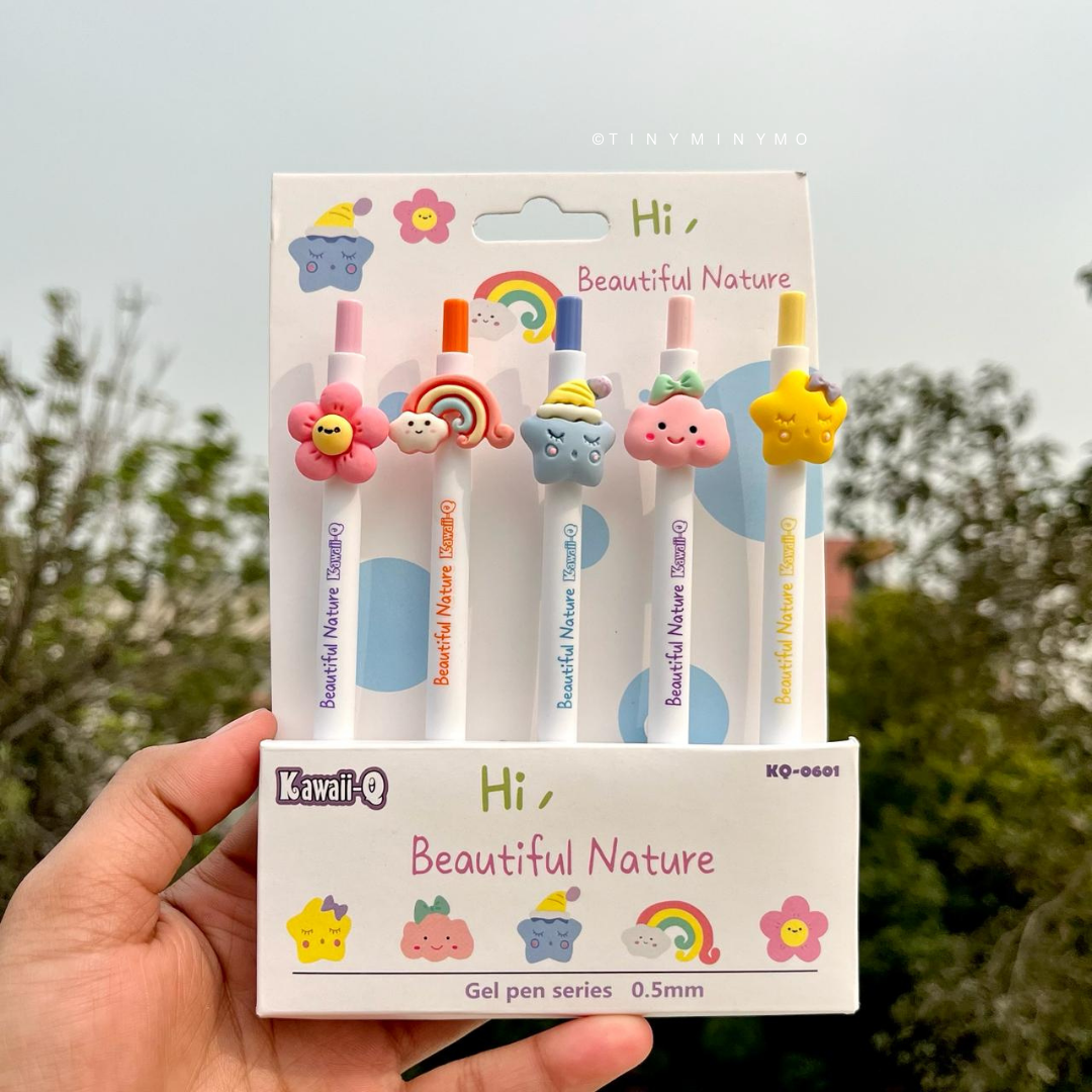 Beautiful Nature Charm Gel Pen Set - Tinyminymo