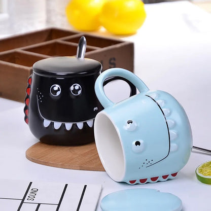Big Teeth Dino Mug with Lid and Spoon - Tinyminymo