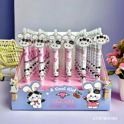 Black Bow Bunny Kawaii Gel Pen -Tinyminymo