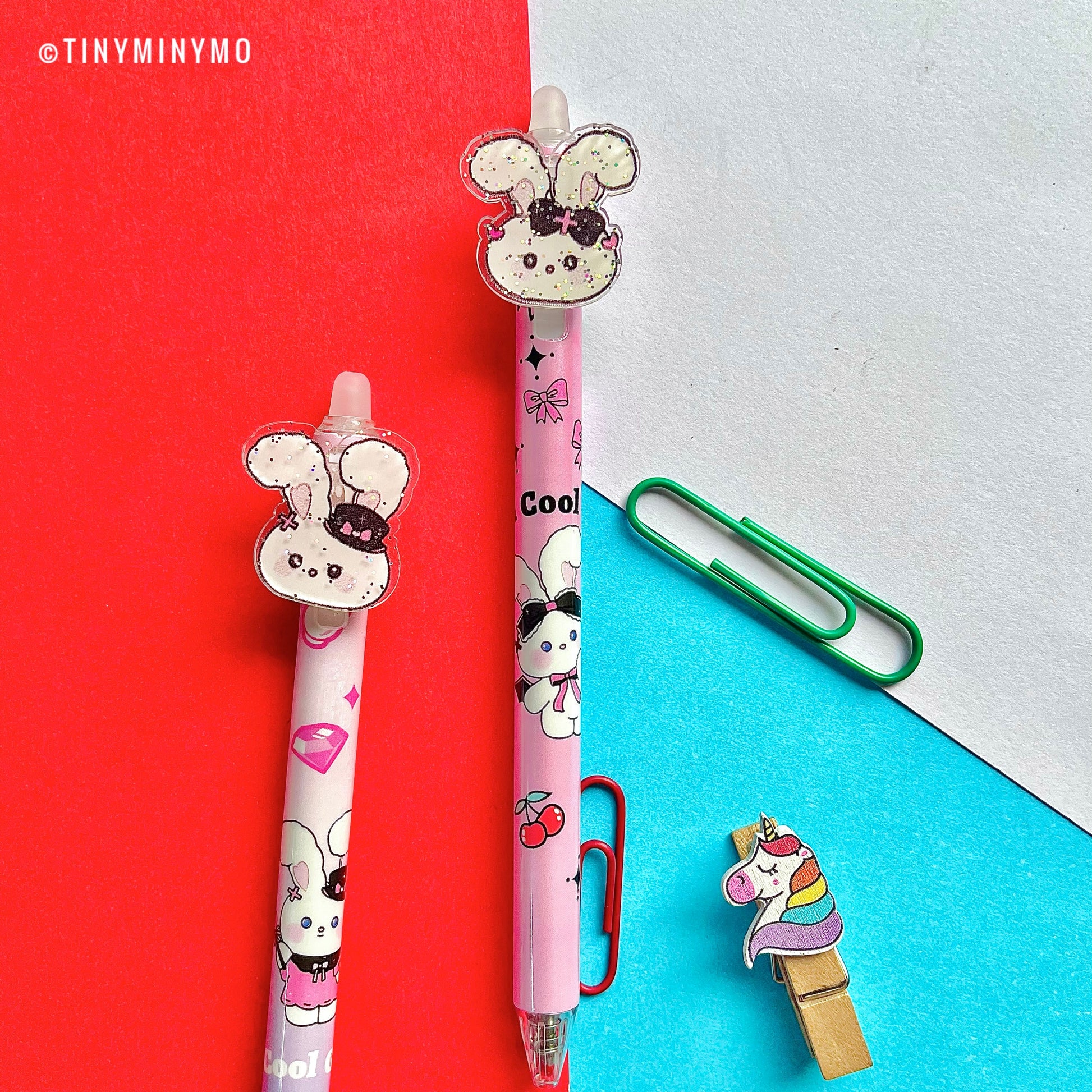 Black Bow Bunny Kawaii Gel Pen -Tinyminymo 