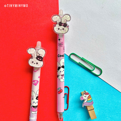 Black Bow Bunny Kawaii Gel Pen -Tinyminymo 