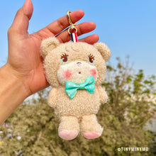 Load image into Gallery viewer, Blushing Teddy Plush 3D Keychain - Tinyminymo
